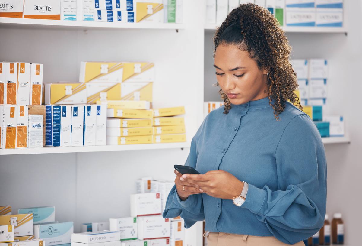 A pharmacist researching medication information