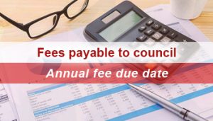 2019 Fees payable to Council
